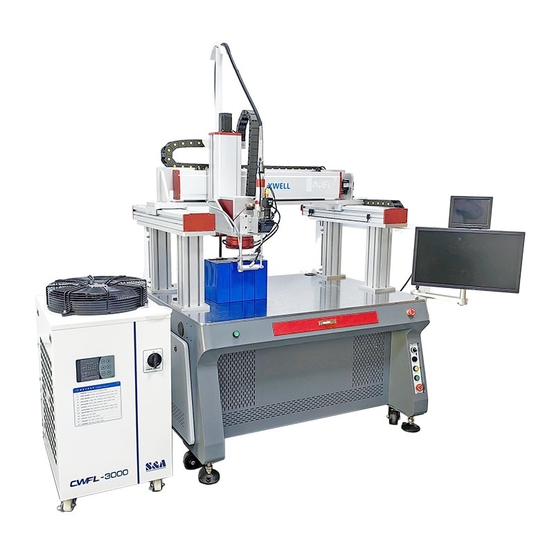 Machine de soudage laser automatique à barres d'aluminium nickel pour batterie au lithium prismatique