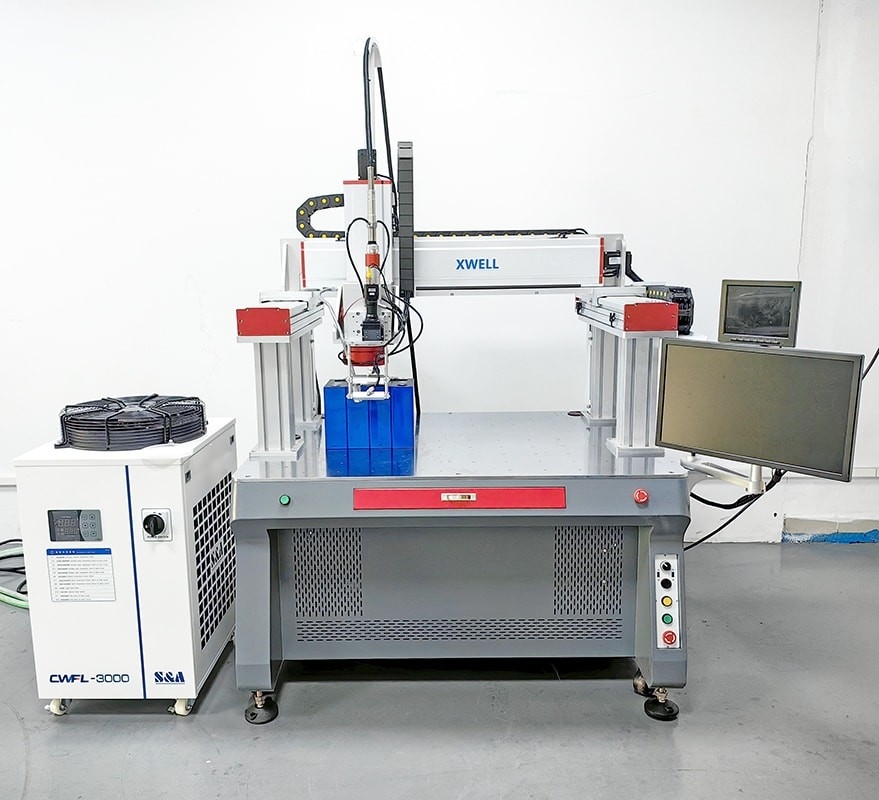 Machine de soudage à point de 1000 W Gantry Automatique continue de batterie au lithium-ion Machine de soudage au laser à fibre